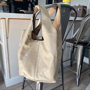 Real Italian leather large tote